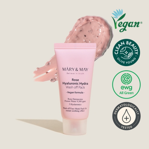 Mary&May Vegan Rose Hyaluronic Hydra Wash off Pack 30g