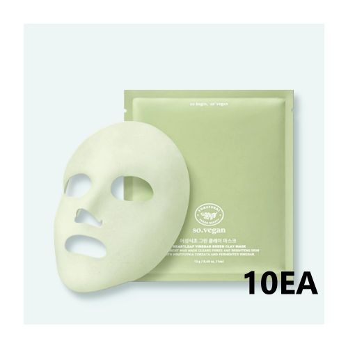 So'Natural Vinegar Green Clay Heartleaf Mask 10ea
