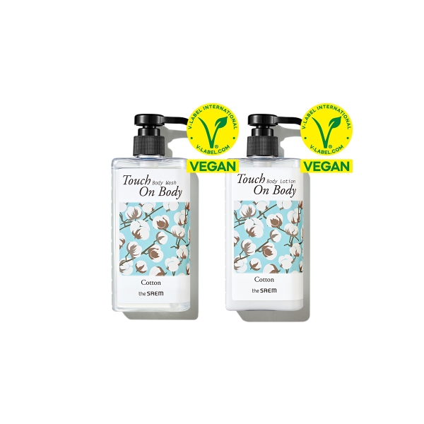 THE SAEM Touch On Body Vegan Cotton 300ml + Lotion 300ml