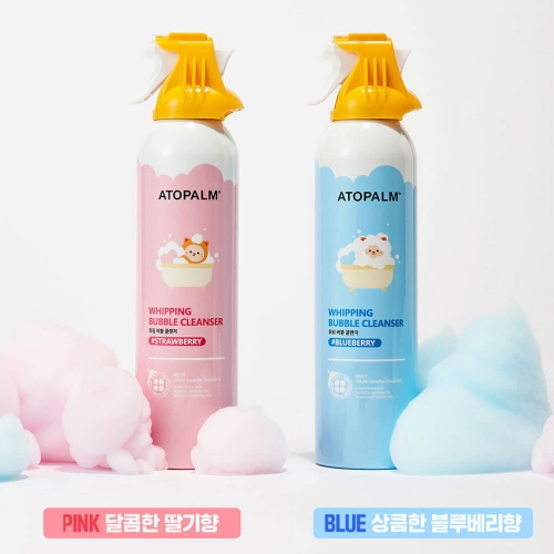 ATOPALM Kids Whipping Bubble Cleanser Set (Blueberry 200ml+Strawberry 200ml)