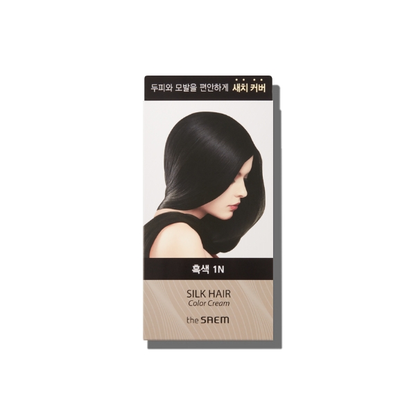 THE SAEM SilK Hair Color Cream Gray Hair Cover 1N Black
