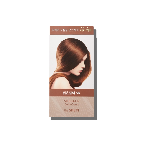 THE SAEM SilK Hair Color Cream Gray Hair Cover 5N Light Brown