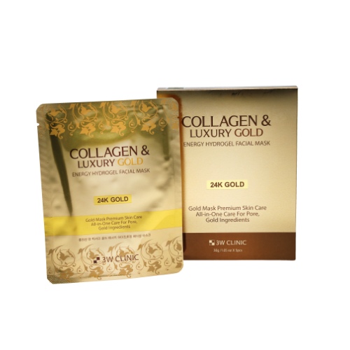 3W Clinic Collagen Luxury Gold Energy Hydrogel Facial Mask 30G*5ea