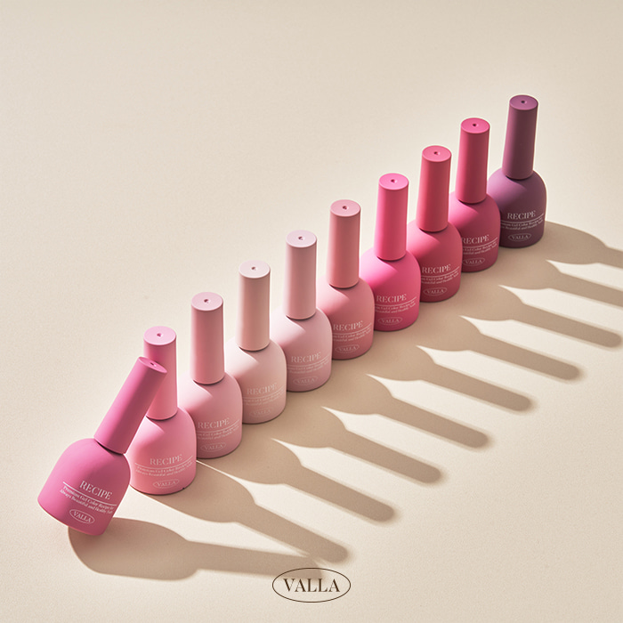 VALLA Solid Cool-Pink 10Colors Set