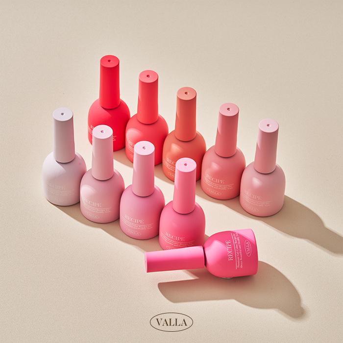 VALLA Solid Coral-Pink 10Colors Set