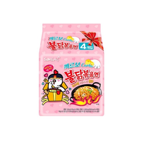 Samyang Buldak Spicy Chicken Noodle Carbonara Flavor Ramen 4 Pack