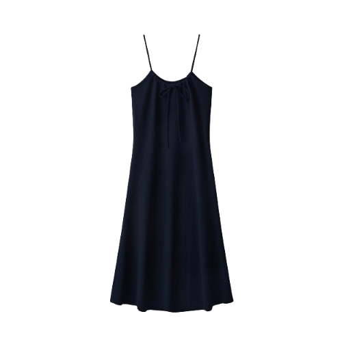 Hacer ribbon slip dress #Navy