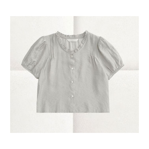 CHERRYKOKO Ifyou Pril Blouse #Gray