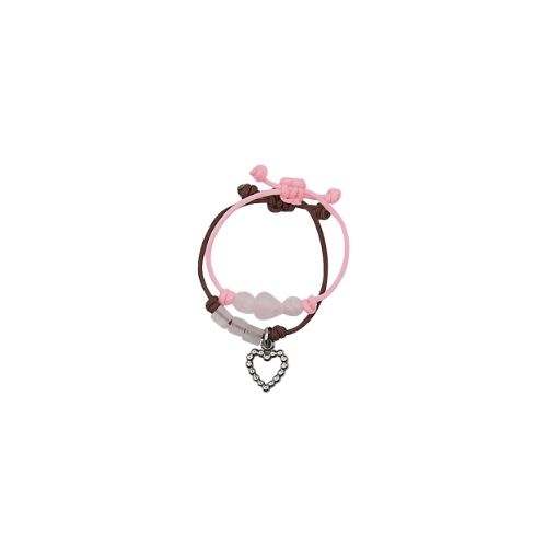 Gem String Ring Set-Pink Brown