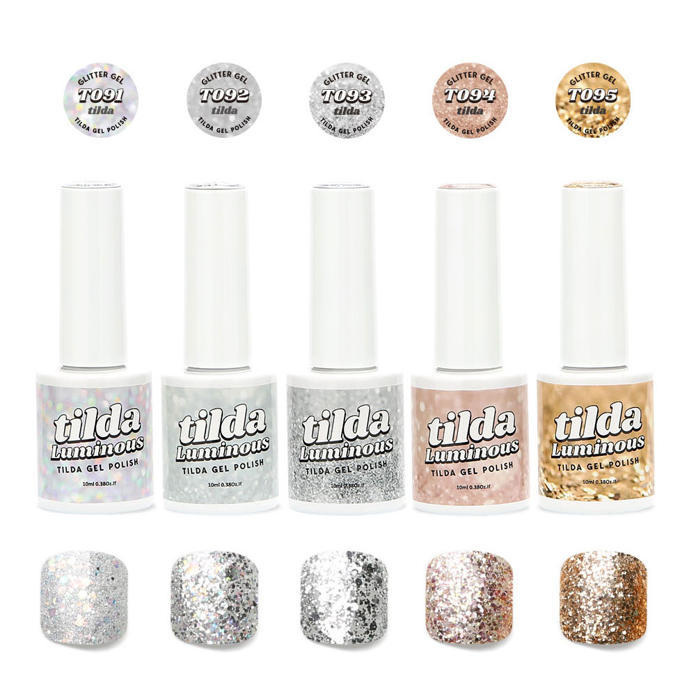 Tilda Glitter Gel Nail Polish Luminous Series 5colors Set