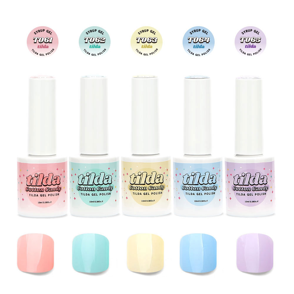Tilda Syrup Gel Nail Polish Cotton Candy Series 5colors Set