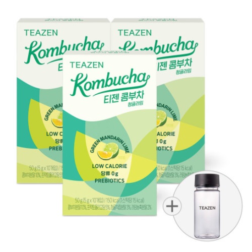 TEAZEN Kombucha Green Mandarin Lime 10sticks*3boxs (including bottle)