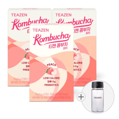 TEAZEN Kombucha Peach 10sticks *3boxs (including bottle)