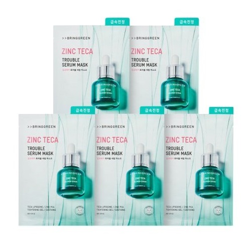 BRINGGREEN Zinc Teca Trouble Serum Mask 4+1pcs. set