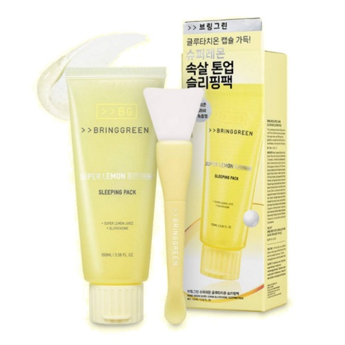 BRINGGREEN Super Lemon Glutathione Sleeping Pack 100ml (Silicone brush)