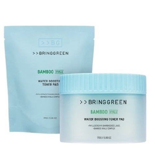 BRINGGREEN Bamboo Hyalu Water Boosting Toner Pad 80P (+Refill 80P)