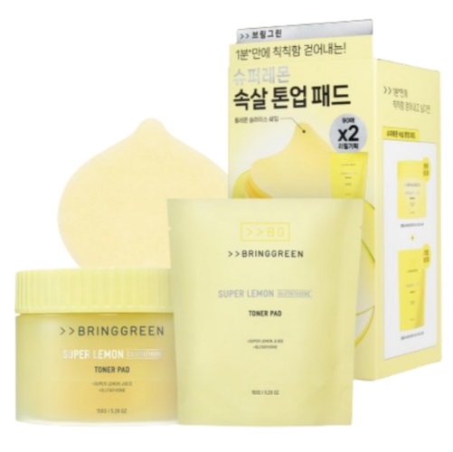 BRINGGREEN Super Lemon Glutathione Toner Pad 90pads+90pads (refill)