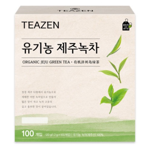 TEAZEN Organic Jeju Green Tea 100 Tea Bags