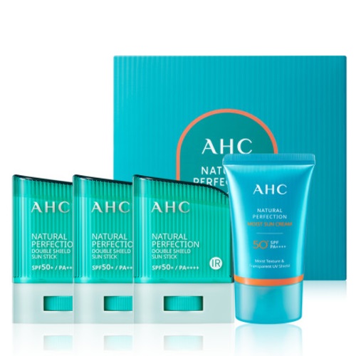 AHC Natural Perfection Sun Stick Set (stick 14g*3ea+sun cream50ml)