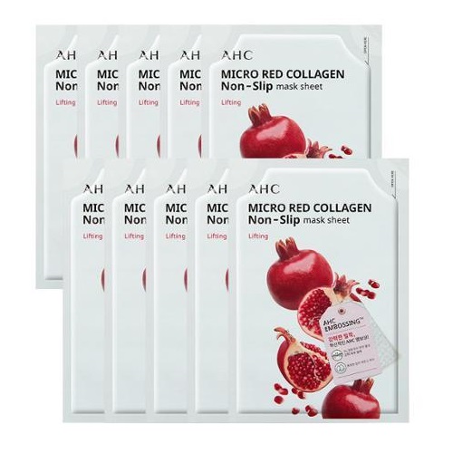 AHC Micro Red Collagen Non-Slip Mask Sheet 10 Sheets