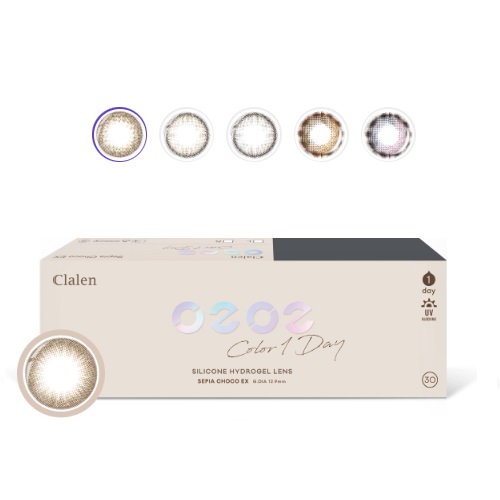 Clalen 0202 Color 1Day  Silicone Hydrogel Lens #Sepia Choco EX 30packs