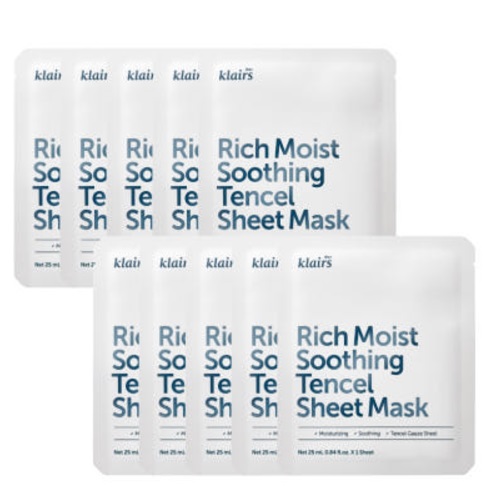 Dear, Klairs Rich Moist Soothing Tencel Sheet Mask 25mlx10sheets