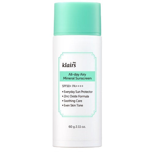 Dear, Klairs All-Day Airy Mineral Sunscreen SPF50+ PA++++60g