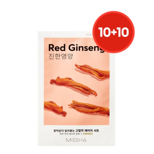 MISSHA Airy Fit Sheet Mask [Red Ginseng] 20sheet Set