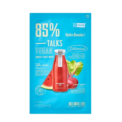 MISSHA Talks Vegan Squeeze Sheet Mask 27g *10ea [Hydro Booster]