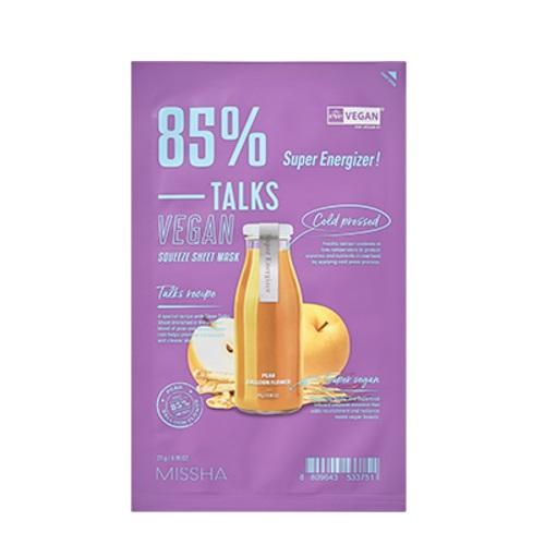 MISSHA Talks Vegan Squeeze Sheet Mask 27g *10ea [Super Energizer]
