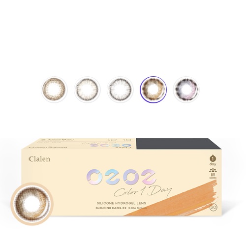 Clalen 0202 1Day Silicone Hydrogel Lens #Blending Hazel 30packs