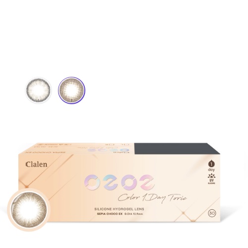 Clalen 0202 Color 1Day Silicone Hydrogel Lens Astigmatism #Sepia Choco EX 30packs