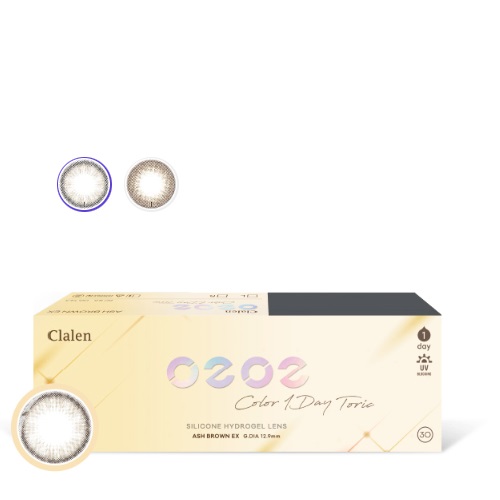 Clalen 0202 Color 1Day Silicone Hydrogel Lens Astigmatism #Ash Brown EX 30packs