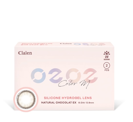 Clalen 0202 Color M Silicone Hydrogel Lens #Natural Chocholat EX 2packs (for 1 month)