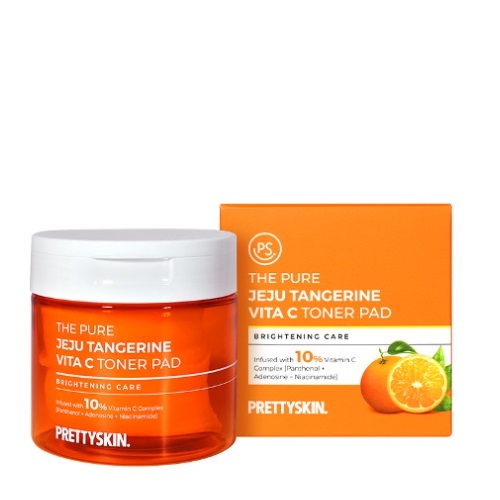 Prettyskin The Pure Jeju Tangerine Vita C Toner Pad 140ml/70pads