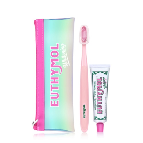 EUTHYMOL Whitening Travel Kit (Toothpaste 40g x Toothbrush x Pouch) 1 pack