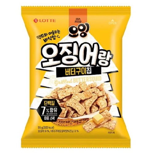 LOTTE Oing Squid and Butter Grilled Chips 55G