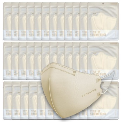 sumshiGO Style Up Beak Mask Large #Beige 35 Sheets