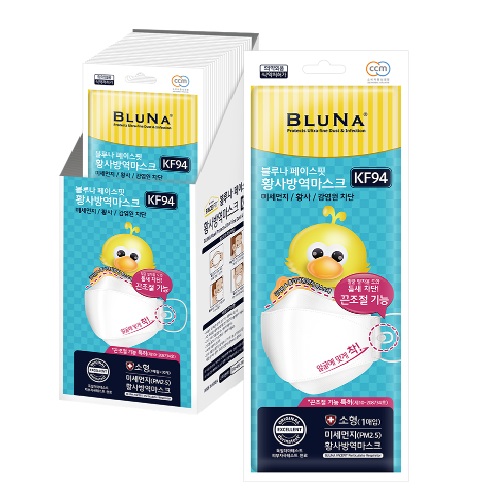 BLUNA Face fit KF94 Yellow Dust Protection Mask Small 30 Pieces