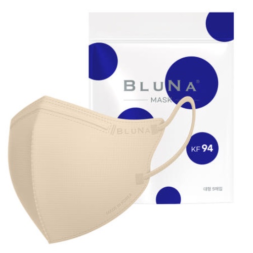 BLUNA Yellow dust prevention 2D color mask 100 pieces [Beige]