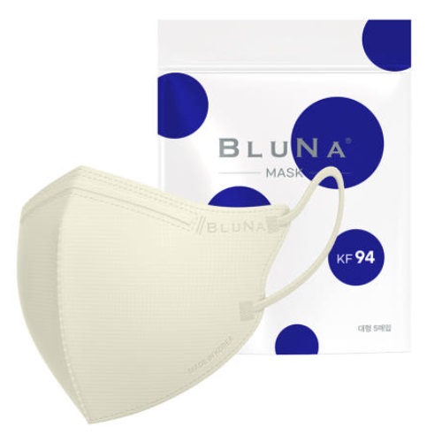 BLUNA Yellow dust prevention 2D color mask 100 pieces [Ivory]