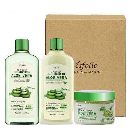 ESFOLIO Aloe Vera Soothing Essence Toner+Lotion+Cream 3items