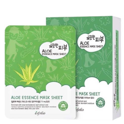 ESFOLIO Pure Skin Aloe Essence Mask Sheet (10sheets)