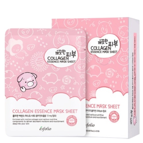 ESFOLIO Pure Skin Collagen Essence Mask Sheet (10sheets)