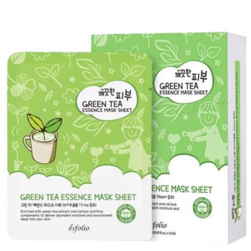 ESFOLIO Pure Skin Green Tea Essence Mask Sheet (10sheets)