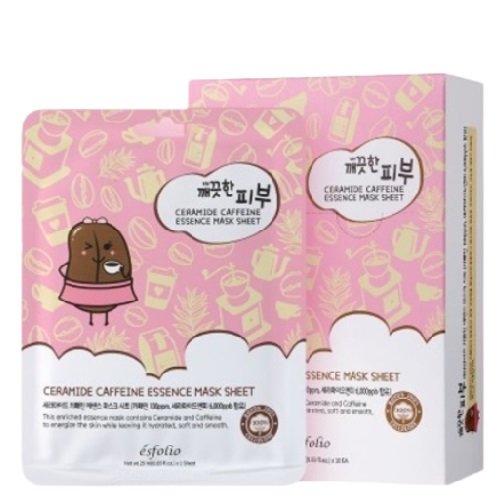 ESFOLIO Pure Skin Ceramide Caffeine Essence Mask Sheet (10sheets)