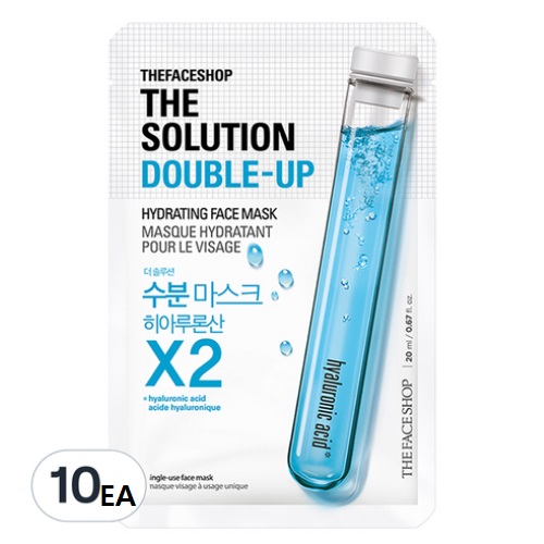 THE FACE SHOP The Solution Double-Up Hydrating Face Mask 22mlx10ea