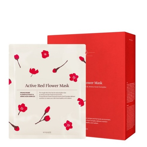 HYGGEE Active Red Flower Mask 10 sheets