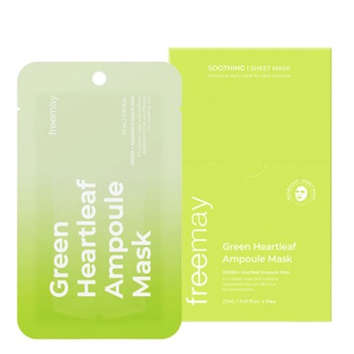 FREEMAY Green Heartleaf Ampoule Mask Sheet 10P