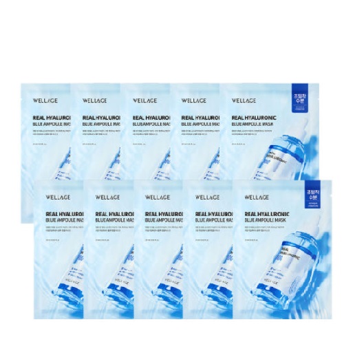 WELLAGE Real Hyaluronic Blue Ampoule Mask 27ml x 10sheets